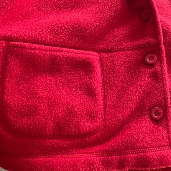 ANN TAYLOR VTG Womens Size Large Holiday Red Front Button Up Pockets Boxy Jacket - Picture 5 of 7